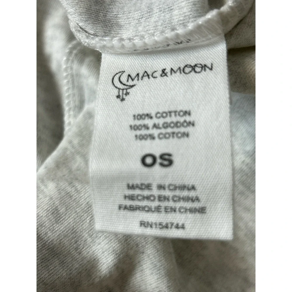 Mac and Moon Baby Knotted Gown Gray Black Buffalo Bison Print OS DF20M1447‎